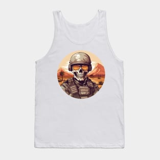 Skull Soldier Desert Helmet Tank Top